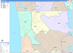 Daly City Wall Map Color Cast Style 2026